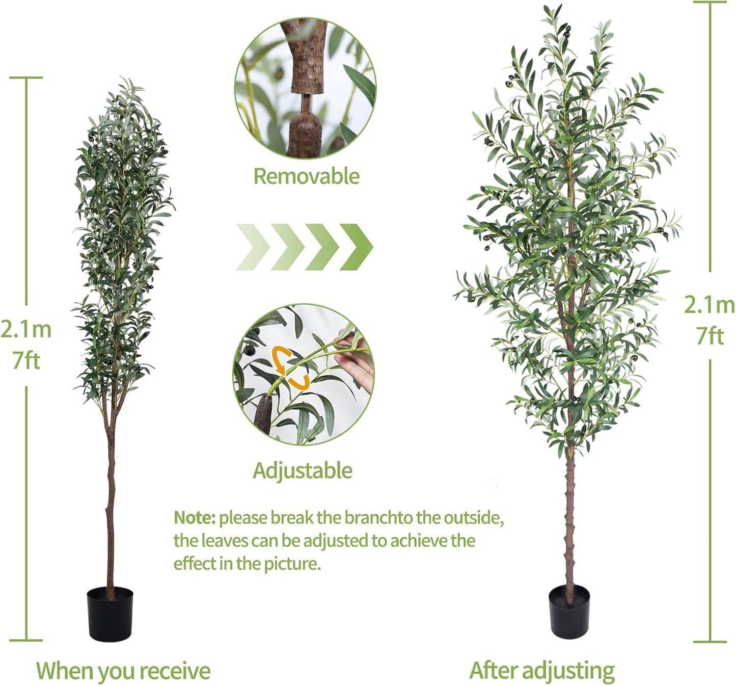 Artificial Olive Tree, 4FT Tall Faux Olive Trees 48in Outdoor Fake Potted Silk Plant with Trunk and Realistic 436 Leaves and 16 Fruits for Modern Office Home Decor（1pack）