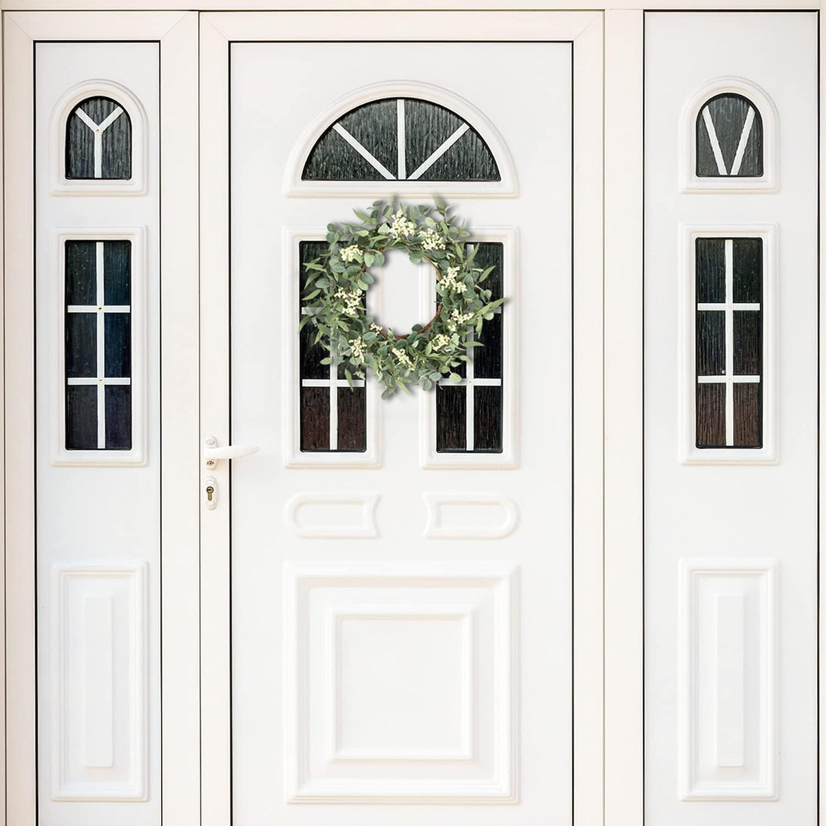 20'' Eucalyptus Wreath for Front Door Porch Decor, Spring Summer