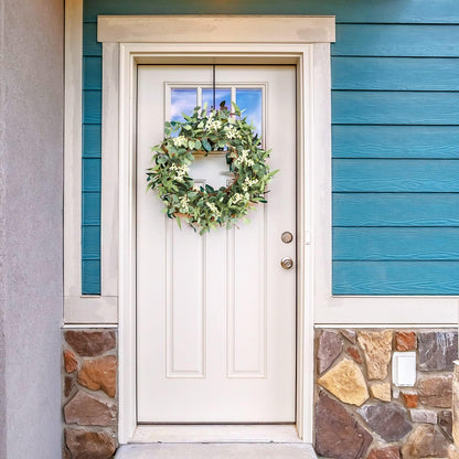 20'' Eucalyptus Wreath for Front Door Porch Decor, Spring Summer
