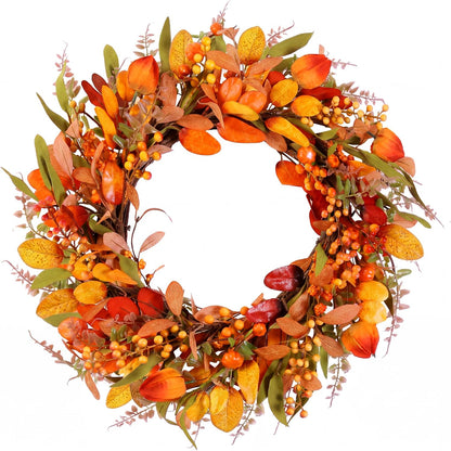 20'' Eucalyptus Wreath for Front Door Porch Decor, Spring Summer