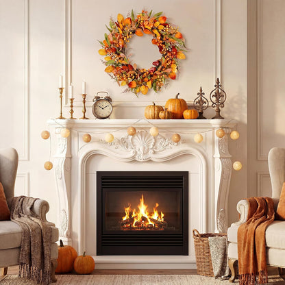 20'' Eucalyptus Wreath for Front Door Porch Decor, Spring Summer