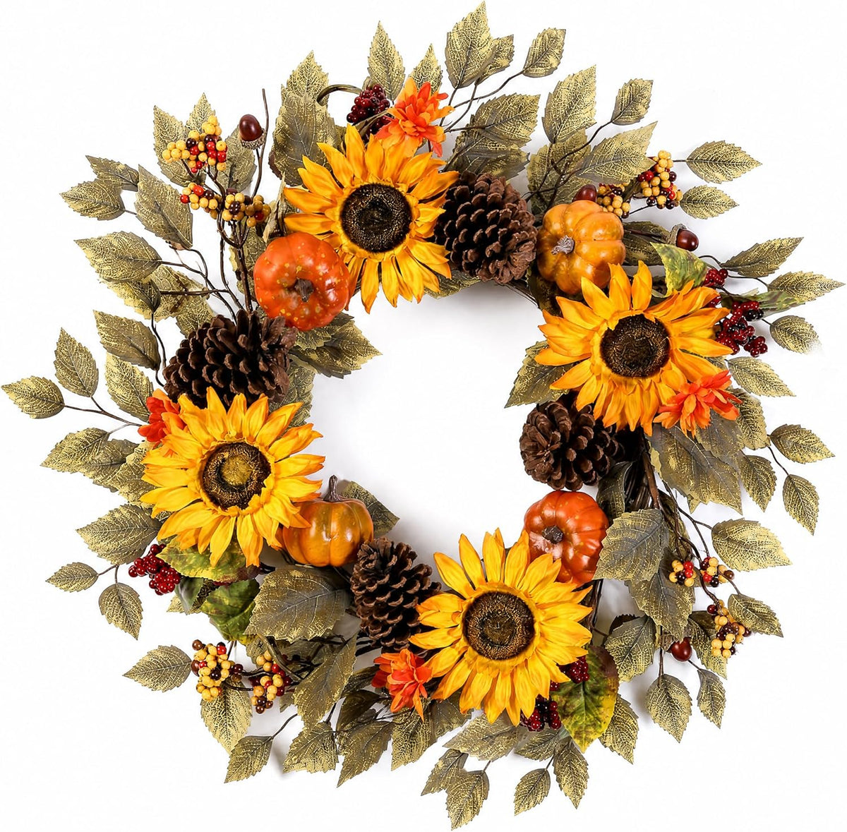 20'' Eucalyptus Wreath for Front Door Porch Decor, Spring Summer