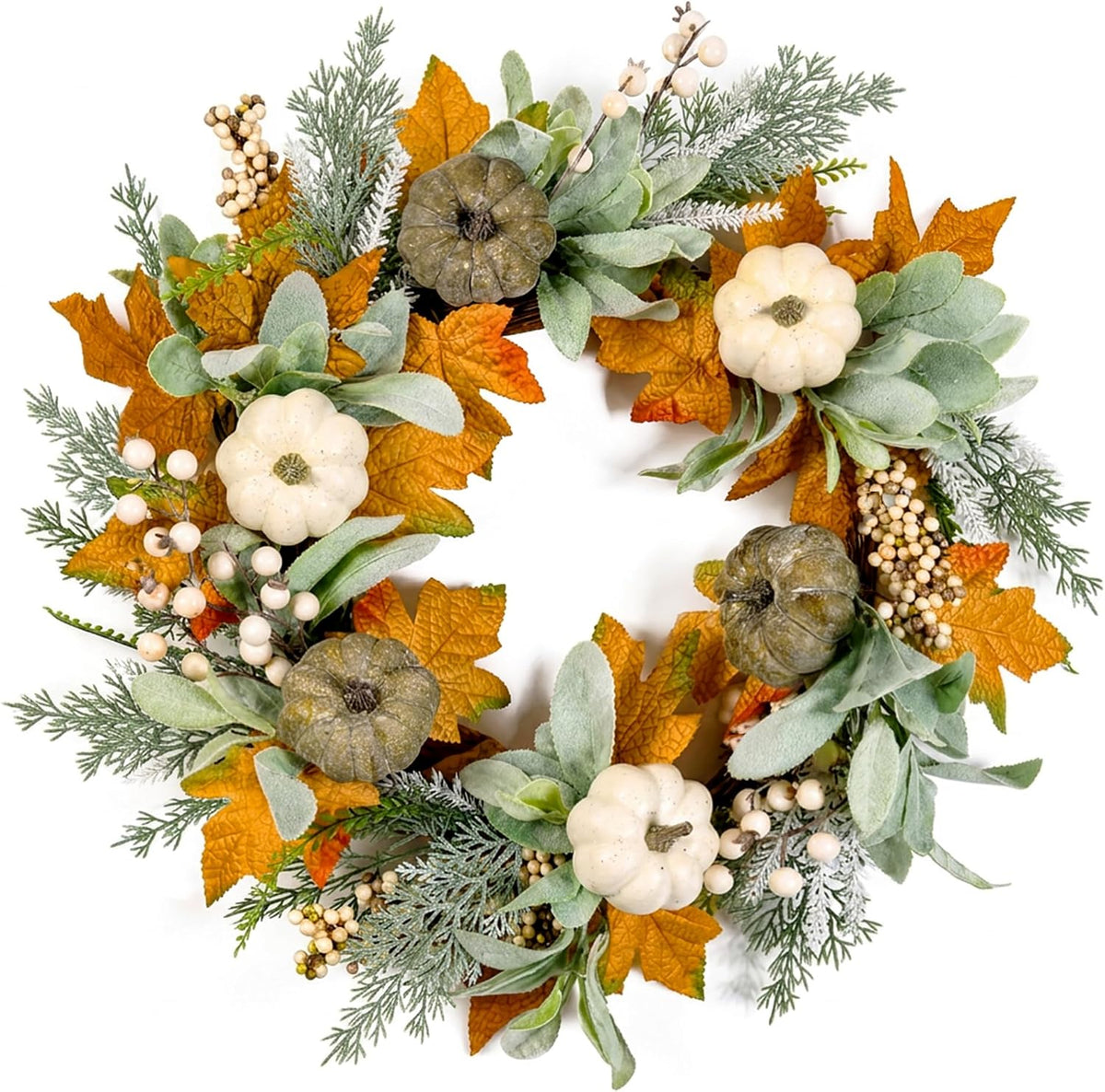 20'' Eucalyptus Wreath for Front Door Porch Decor, Spring Summer