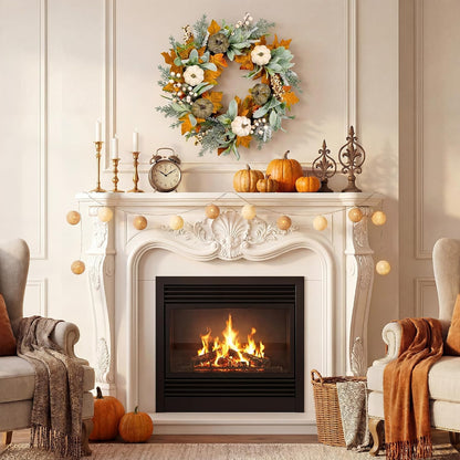 20'' Eucalyptus Wreath for Front Door Porch Decor, Spring Summer