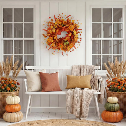 20'' Eucalyptus Wreath for Front Door Porch Decor, Spring Summer