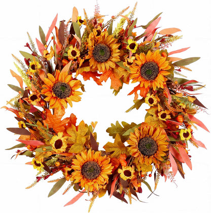 20'' Eucalyptus Wreath for Front Door Porch Decor, Spring Summer