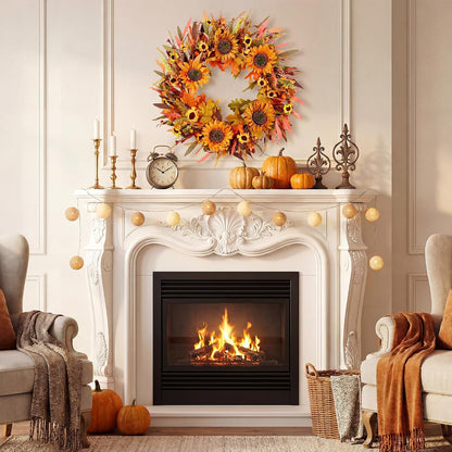 20'' Eucalyptus Wreath for Front Door Porch Decor, Spring Summer