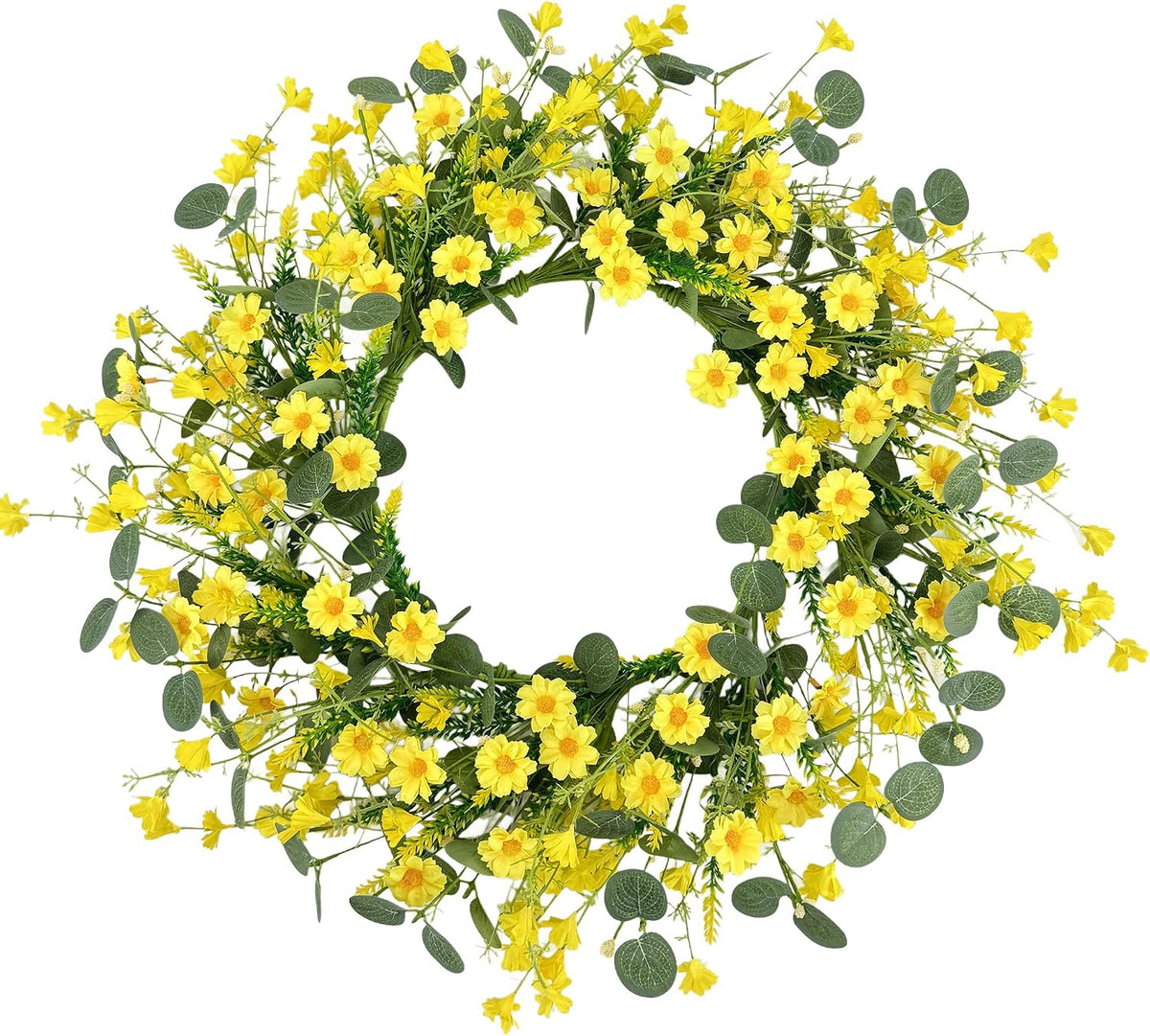 20'' Eucalyptus Wreath for Front Door Porch Decor, Spring Summer