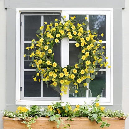 20'' Eucalyptus Wreath for Front Door Porch Decor, Spring Summer