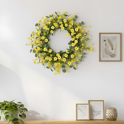 20'' Eucalyptus Wreath for Front Door Porch Decor, Spring Summer