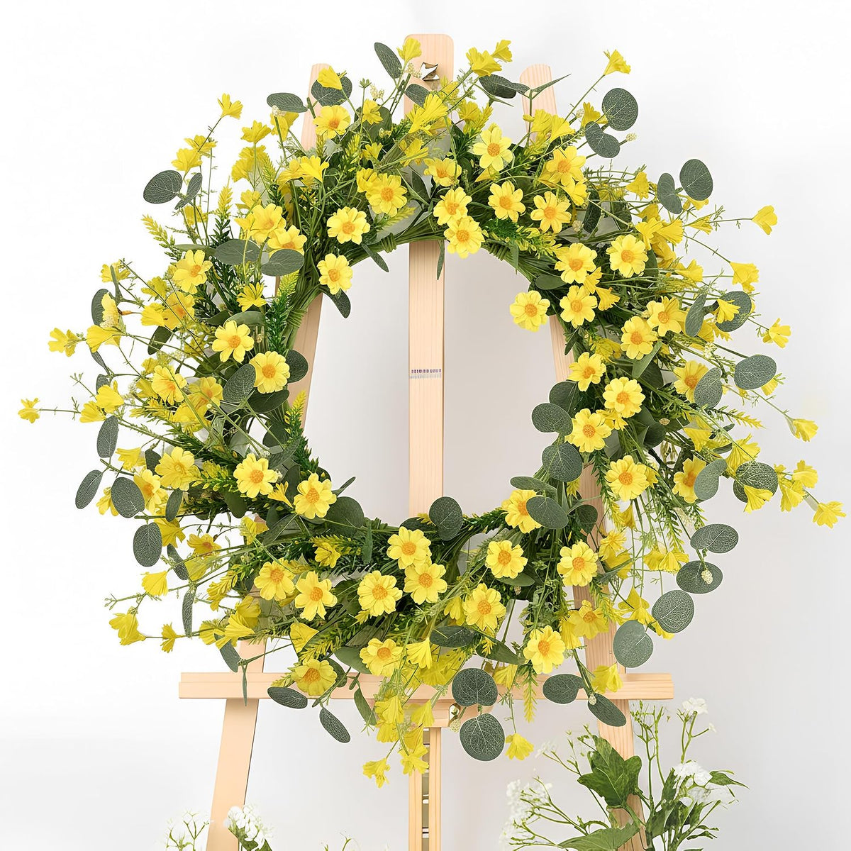 20'' Eucalyptus Wreath for Front Door Porch Decor, Spring Summer