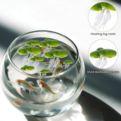 36 Pack Artificial Mini Duckweed with Root, Artificial Floating Plant Plastic Aquarium Simulation Floating Plants for Aquarium Tank Decor