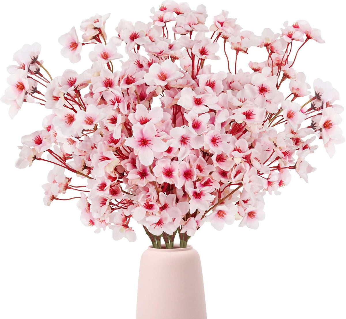 Artificial Cherry Blossom Branches, Faux Silk Cherry Blossom Flowers Fake Spring Cherry Blossom Floral Stems for Vase Wedding Table Centerpieces Indoor Home Decor
