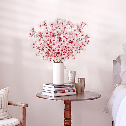 Artificial Cherry Blossom Branches, Faux Silk Cherry Blossom Flowers Fake Spring Cherry Blossom Floral Stems for Vase Wedding Table Centerpieces Indoor Home Decor