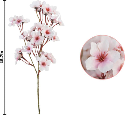 Artificial Cherry Blossom Branches, Faux Silk Cherry Blossom Flowers Fake Spring Cherry Blossom Floral Stems for Vase Wedding Table Centerpieces Indoor Home Decor