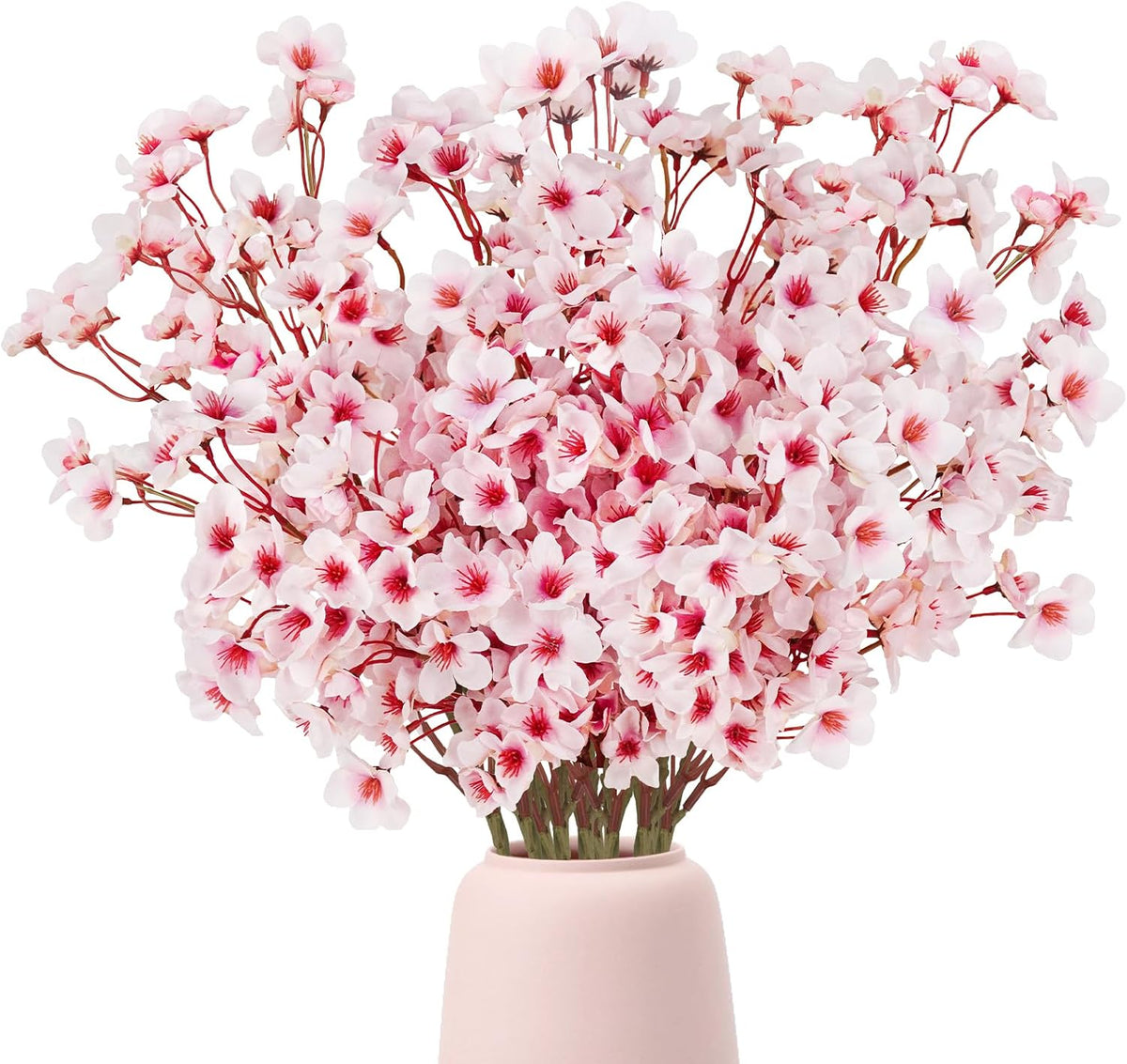 Artificial Cherry Blossom Branches, Faux Silk Cherry Blossom Flowers Fake Spring Cherry Blossom Floral Stems for Vase Wedding Table Centerpieces Indoor Home Decor