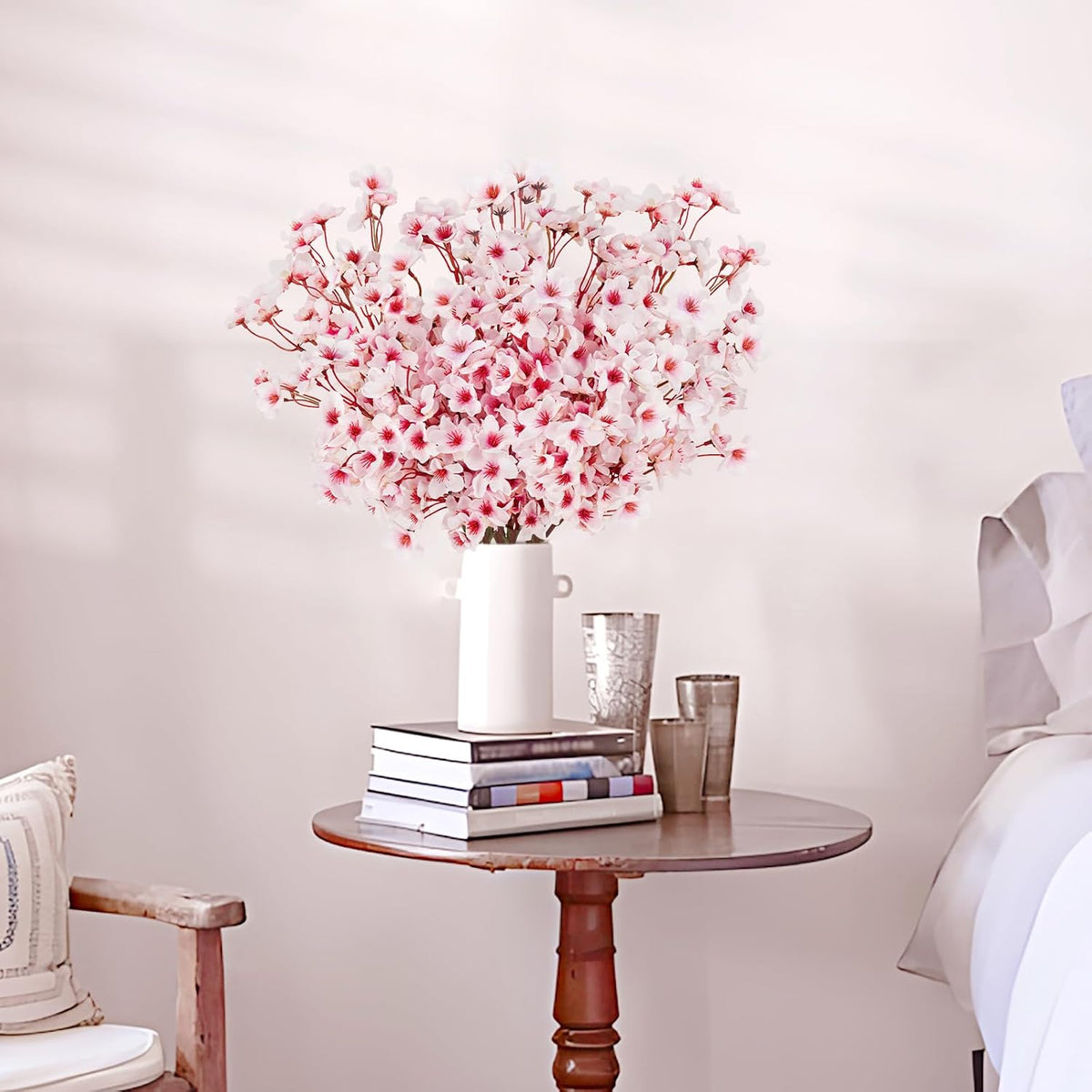 Artificial Cherry Blossom Branches, Faux Silk Cherry Blossom Flowers Fake Spring Cherry Blossom Floral Stems for Vase Wedding Table Centerpieces Indoor Home Decor