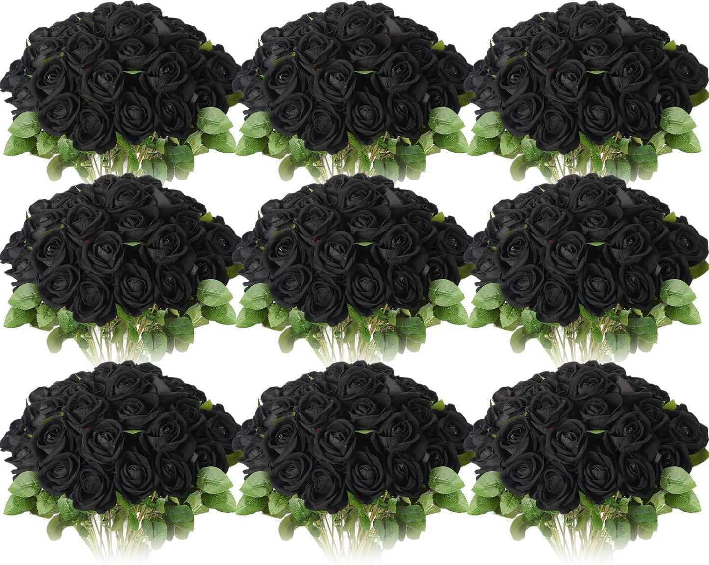 100 Pieces Artificial Roses Flowers Bulk, Long Stem Realistic Fake Silk Roses Bouquet for Table Centerpiece Vases Wedding Party Kitchen Decor(White)