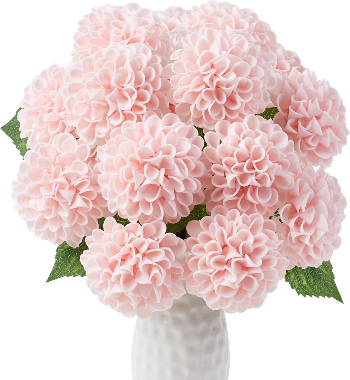 12PCS Cream White Artificial Dahlia Flowers Real Looking