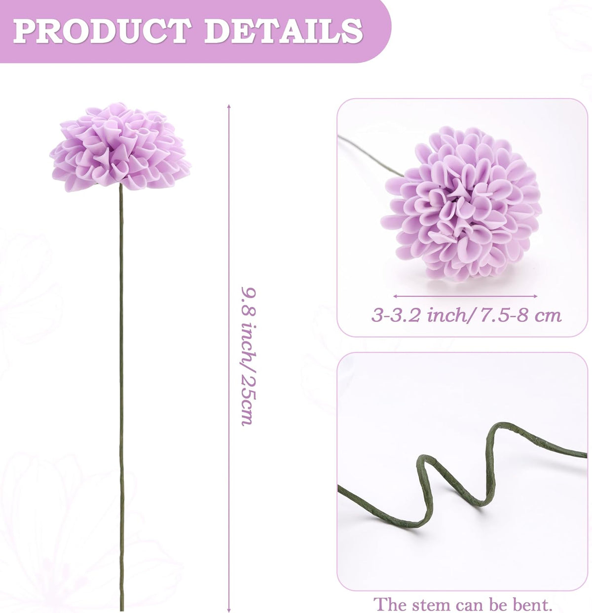 12PCS Cream White Artificial Dahlia Flowers Real Looking