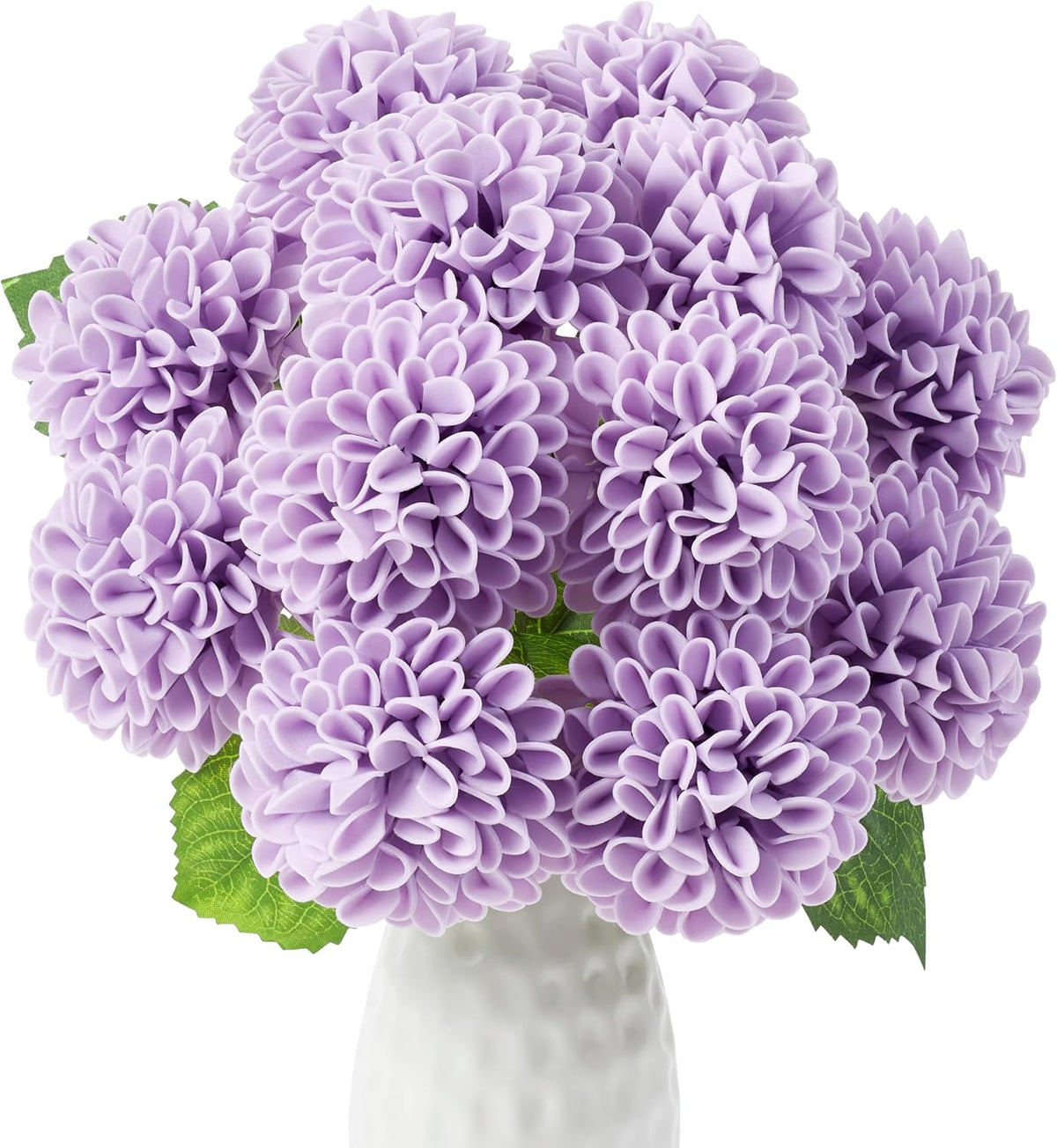 12PCS Cream White Artificial Dahlia Flowers Real Looking