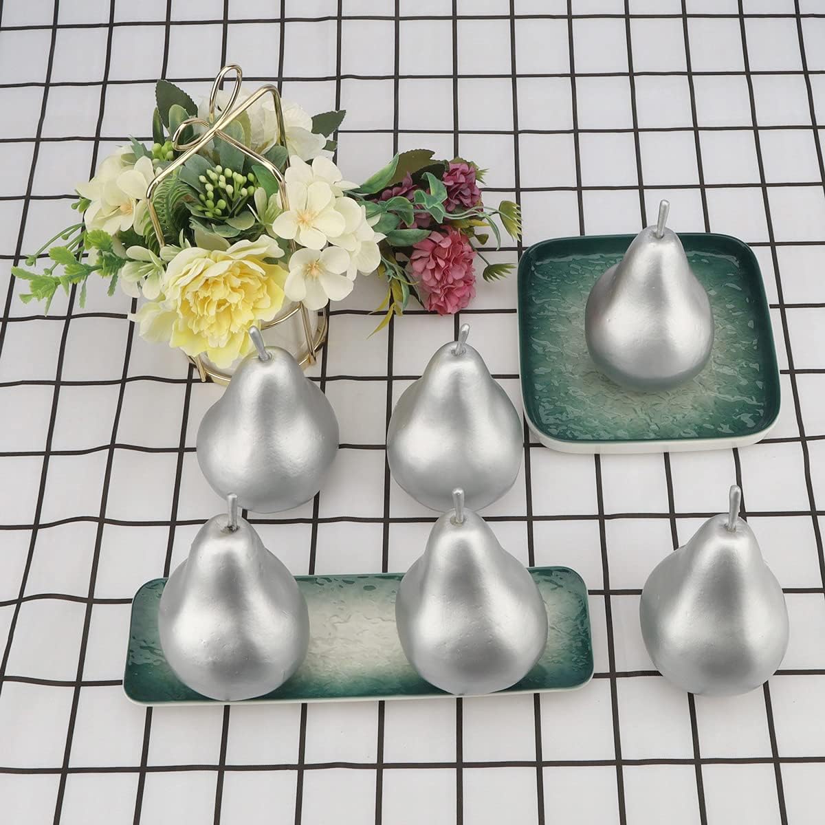 6pcs Lifelike Artificial Avocado Kitchen Decoration Fake Faux Fruit Home Cabinet House Ornament Photography Props Model Weddings Party Thanksgiving Festival Decor