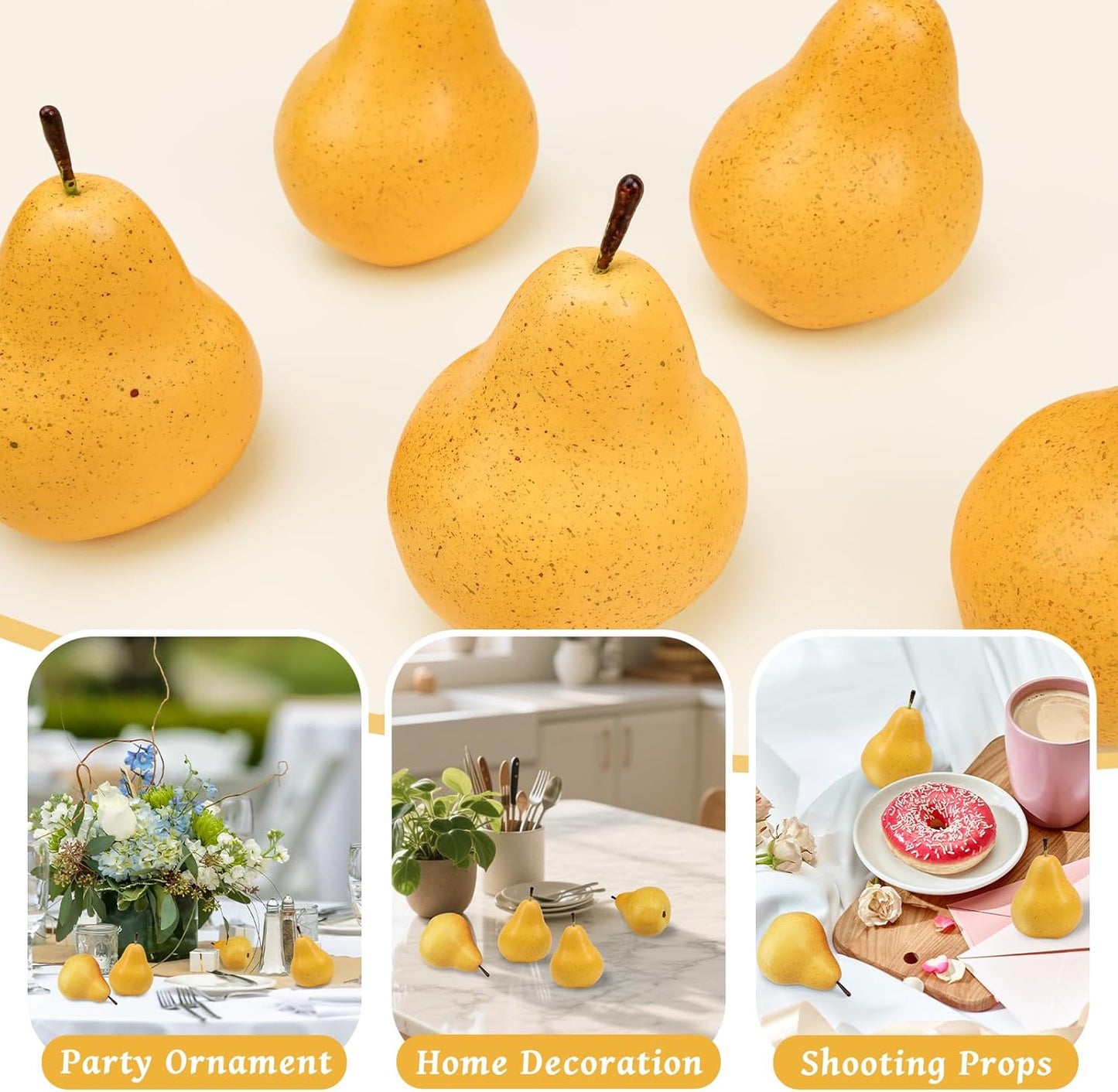 6pcs Lifelike Artificial Avocado Kitchen Decoration Fake Faux Fruit Home Cabinet House Ornament Photography Props Model Weddings Party Thanksgiving Festival Decor