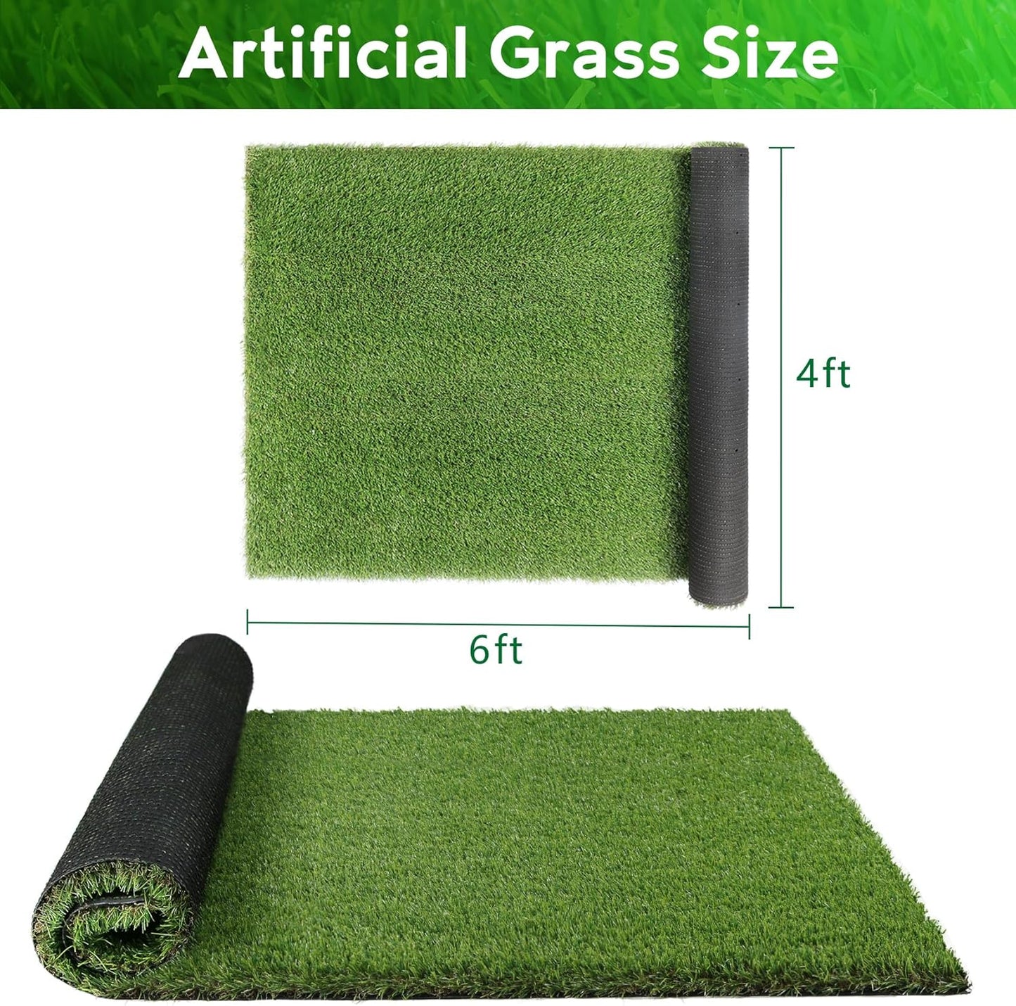 Large Artificial Grass Pad for Dogs Potty, Extra Soft Thick Turf for Indoor Outdoor Patio Balcony, 4 FT X 6 FT