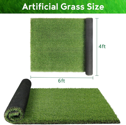 Large Artificial Grass Pad for Dogs Potty, Extra Soft Thick Turf for Indoor Outdoor Patio Balcony, 4 FT X 6 FT