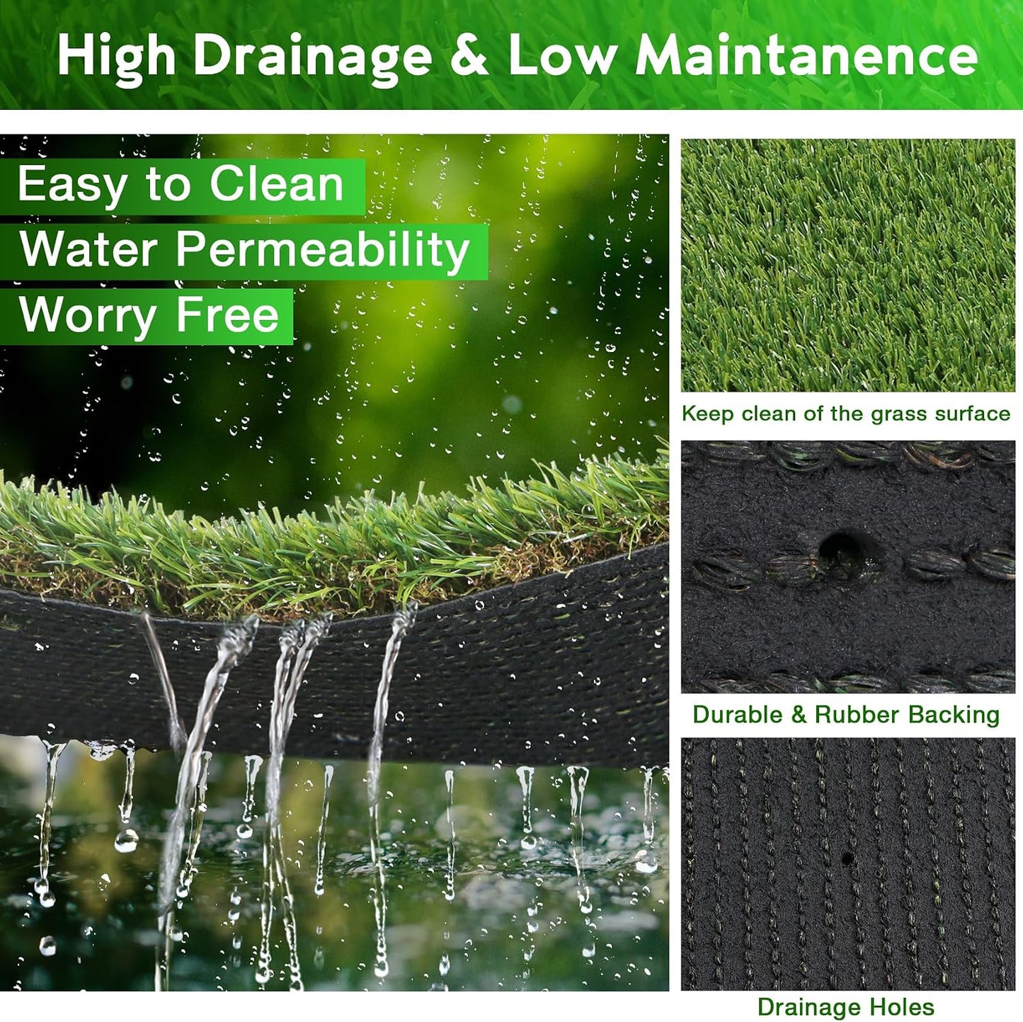 Large Artificial Grass Pad for Dogs Potty, Extra Soft Thick Turf for Indoor Outdoor Patio Balcony, 4 FT X 6 FT