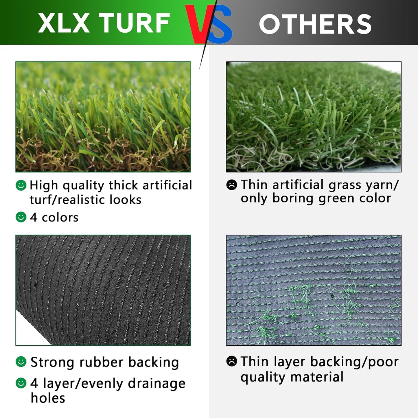 Large Artificial Grass Pad for Dogs Potty, Extra Soft Thick Turf for Indoor Outdoor Patio Balcony, 4 FT X 6 FT