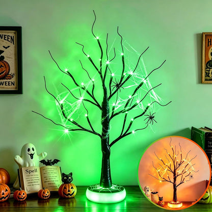 Lighted Birch Tree Christmas Decorations for Home, White Birch Tree with Lights, 24 LED Lighted Mini Money Tree Twig Tree Battery Operated with Timer, Indoor Table Centerpiece Decor (2FT)