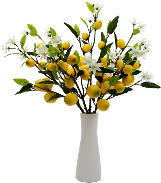 5PCS Artificial Lemon Branches with Leaves & Fruit, 24"