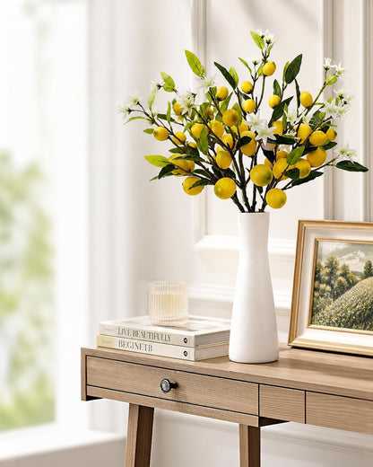 5PCS Artificial Lemon Branches with Leaves & Fruit, 24"