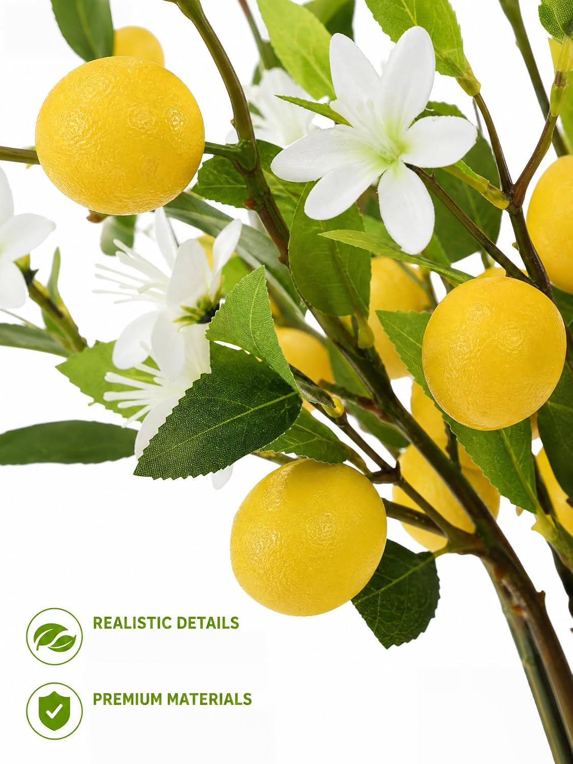 5PCS Artificial Lemon Branches with Leaves & Fruit, 24"