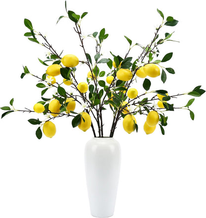 5PCS Artificial Lemon Branches with Leaves & Fruit, 24"