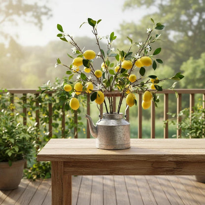 5PCS Artificial Lemon Branches with Leaves & Fruit, 24"