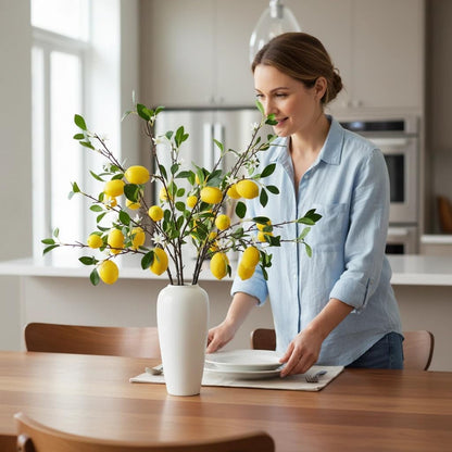 5PCS Artificial Lemon Branches with Leaves & Fruit, 24"