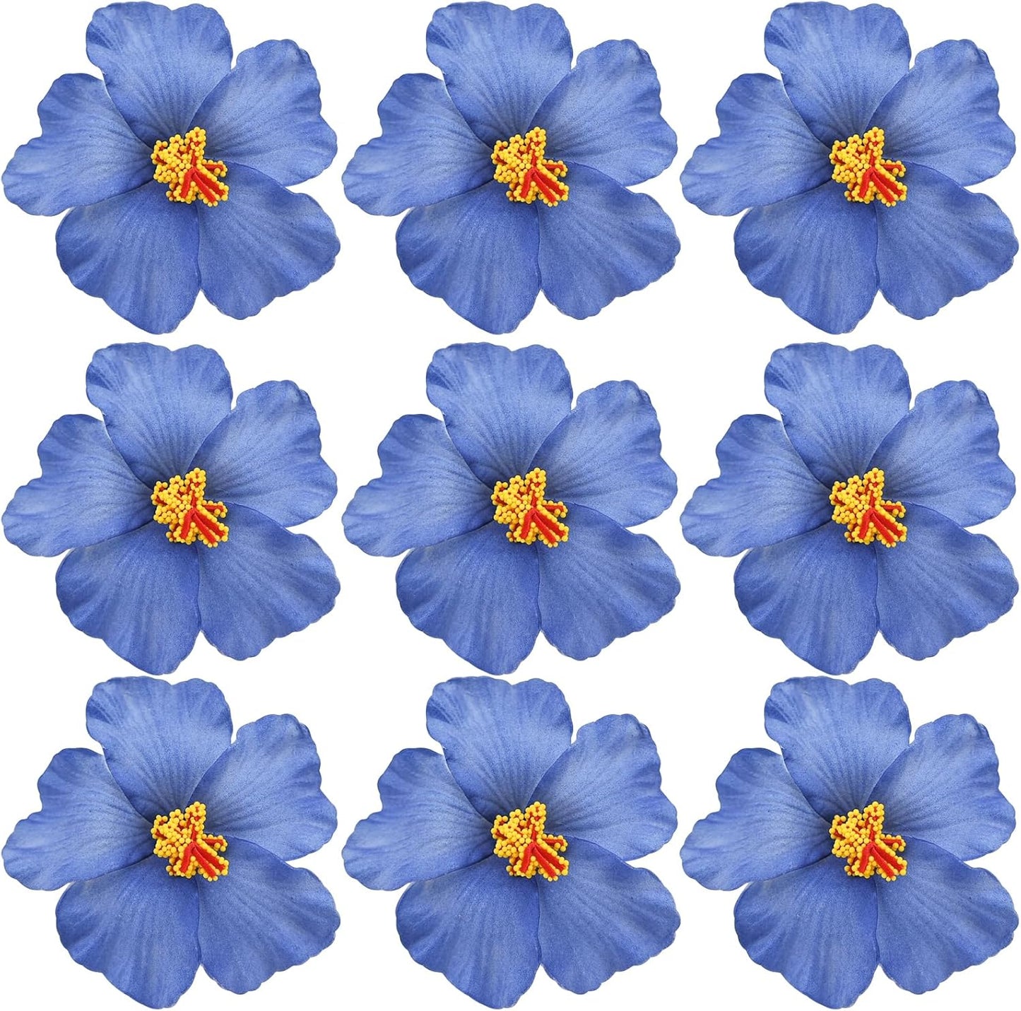 20PCS Red Hawaiian Faux Flowers Hibiscus Flowers Hawaii Party Summer Party DIY Foam Hibiscus Flower for Tabletop Decoration Favors Supplies (No Clip)