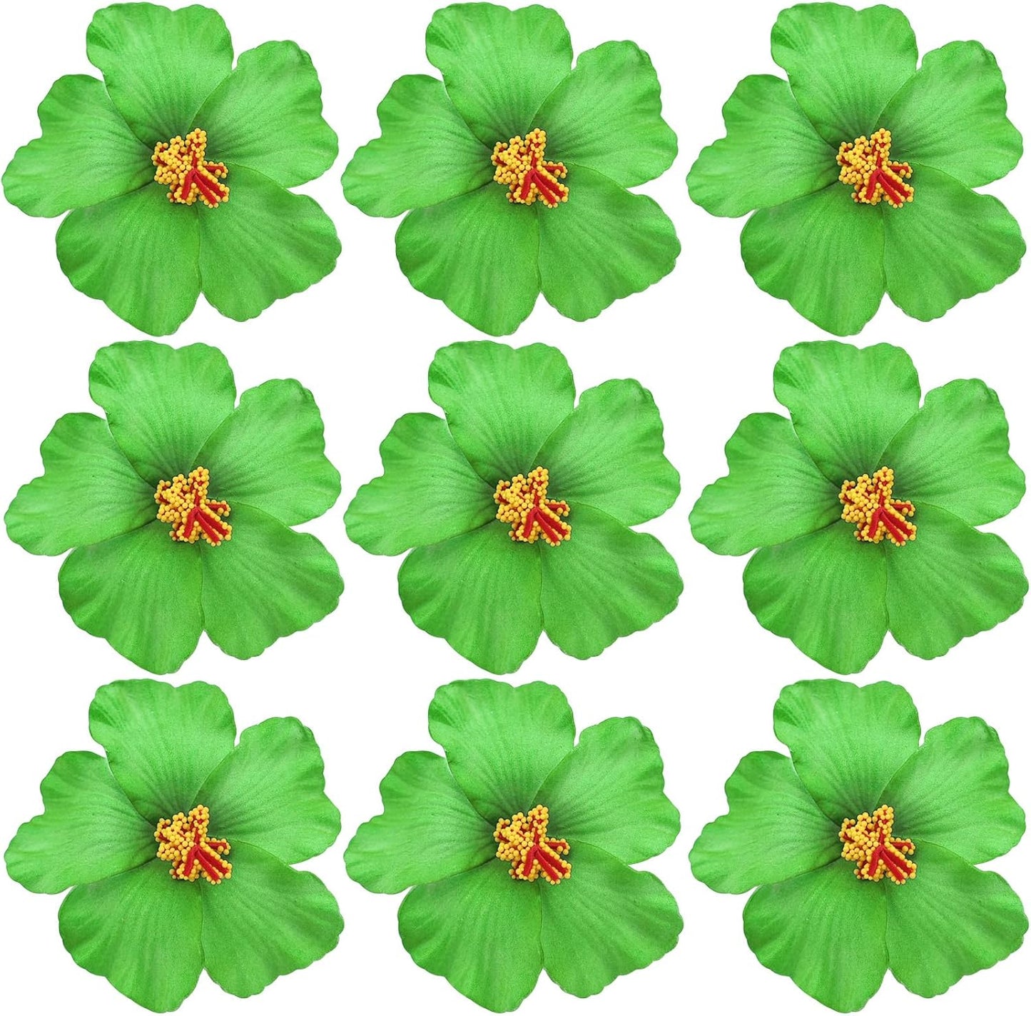 20PCS Red Hawaiian Faux Flowers Hibiscus Flowers Hawaii Party Summer Party DIY Foam Hibiscus Flower for Tabletop Decoration Favors Supplies (No Clip)