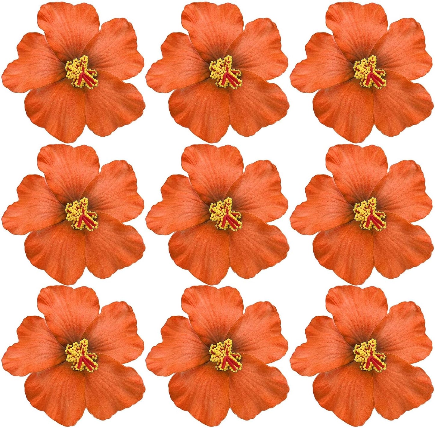 20PCS Red Hawaiian Faux Flowers Hibiscus Flowers Hawaii Party Summer Party DIY Foam Hibiscus Flower for Tabletop Decoration Favors Supplies (No Clip)