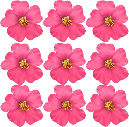20PCS Red Hawaiian Faux Flowers Hibiscus Flowers Hawaii Party Summer Party DIY Foam Hibiscus Flower for Tabletop Decoration Favors Supplies (No Clip)