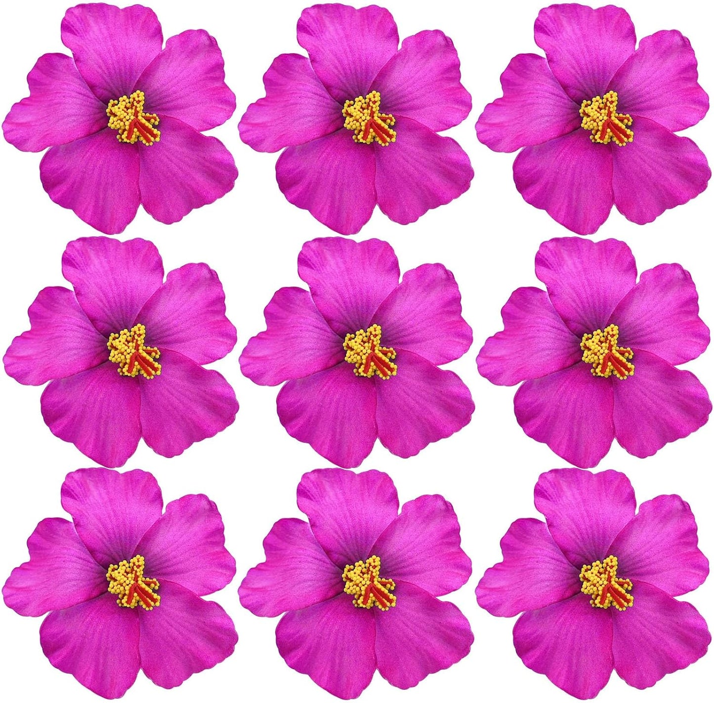 20PCS Red Hawaiian Faux Flowers Hibiscus Flowers Hawaii Party Summer Party DIY Foam Hibiscus Flower for Tabletop Decoration Favors Supplies (No Clip)