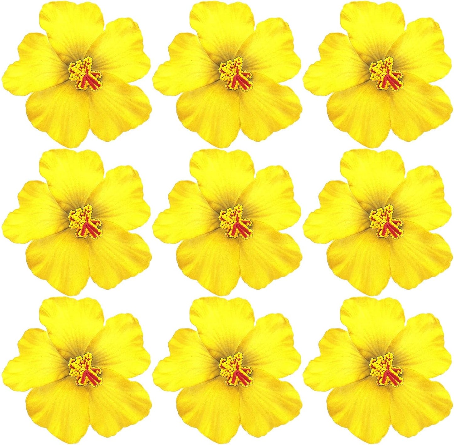 20PCS Red Hawaiian Faux Flowers Hibiscus Flowers Hawaii Party Summer Party DIY Foam Hibiscus Flower for Tabletop Decoration Favors Supplies (No Clip)