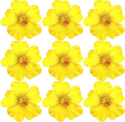 20PCS Red Hawaiian Faux Flowers Hibiscus Flowers Hawaii Party Summer Party DIY Foam Hibiscus Flower for Tabletop Decoration Favors Supplies (No Clip)