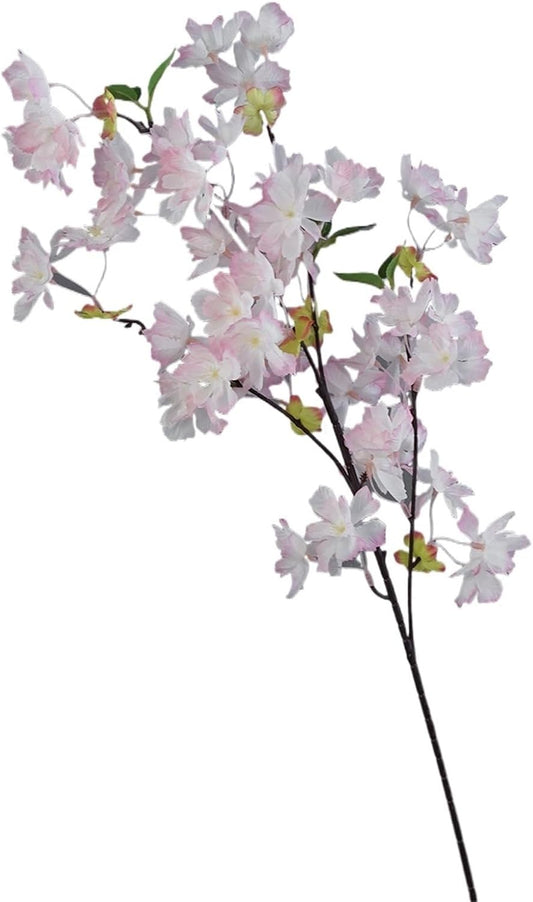 2Pcs 35.8In Artificial Peach Blossom Branches,4Fork Silk Cherry Plum Flower | For Living Room Vase Tree Landscape Holiday Decor(Nature)