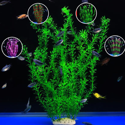 2 pcs Aquarium Decor Plastic Plants Extra Large 21 Inches Artificial Fish Tank Plants Tall Fish Tank Decorations Artificial Green Water Plants (Green)