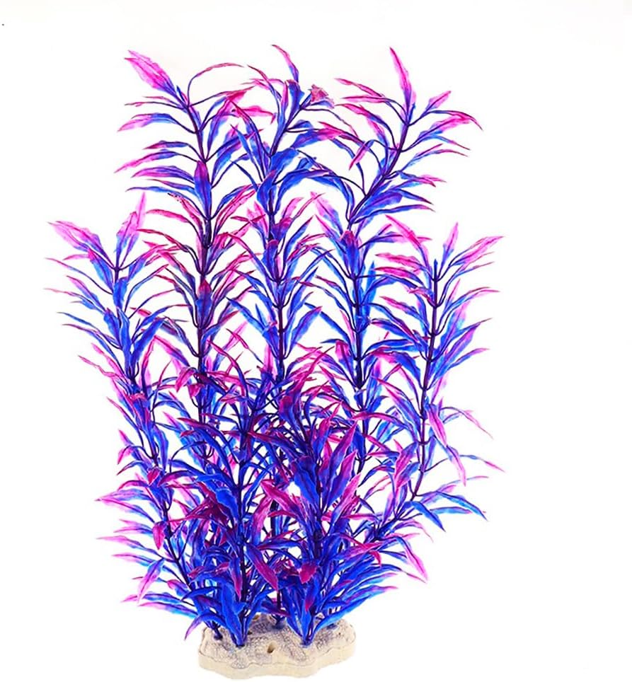 2 pcs Aquarium Decor Plastic Plants Extra Large 21 Inches Artificial Fish Tank Plants Tall Fish Tank Decorations Artificial Green Water Plants (Green)