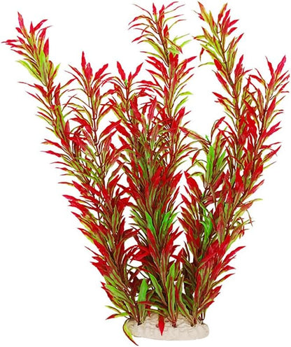 2 pcs Aquarium Decor Plastic Plants Extra Large 21 Inches Artificial Fish Tank Plants Tall Fish Tank Decorations Artificial Green Water Plants (Green)