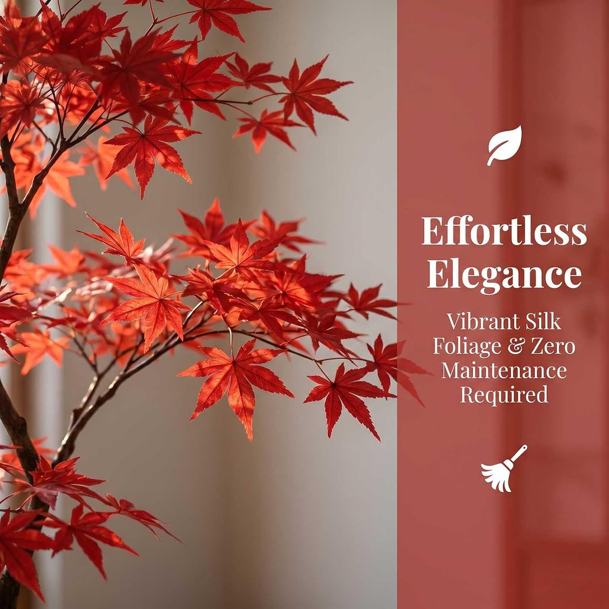 Large Faux Red Maple Tree, Japanese Landscape Style Artificial Floor Tree